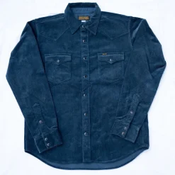 Iron Heart 11oz. Corduroy Western Shirt IHSH-398 Navy> Hemden