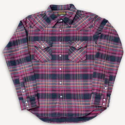 Iron Heart 11oz. Heavy Flannel Western Shirt IHSH-403-GRY Grey> Hemden