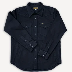 Iron Heart 14oz. Herringbone CPO Western Shirt IHSH-410 Black> Hemden