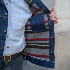 Iron Heart 18oz Selvedge Denim Storm Rider Jacket IH-101J Indigo><noscript><img width=