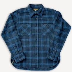 Iron Heart 12oz. Slubby Heavy Flannel Work Shirt IHSH-408-BLK Black> Hemden