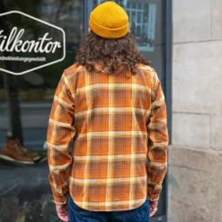 Iron Heart 12oz. Slubby Heavy Flannel Western Shirt IHSH-399-ORA Orange><noscript><img width=