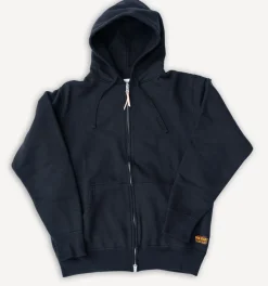 Iron Heart 14oz Ultra Heavyweight Loopwheel Cotton Zip Up Hoodie Black> Pullover