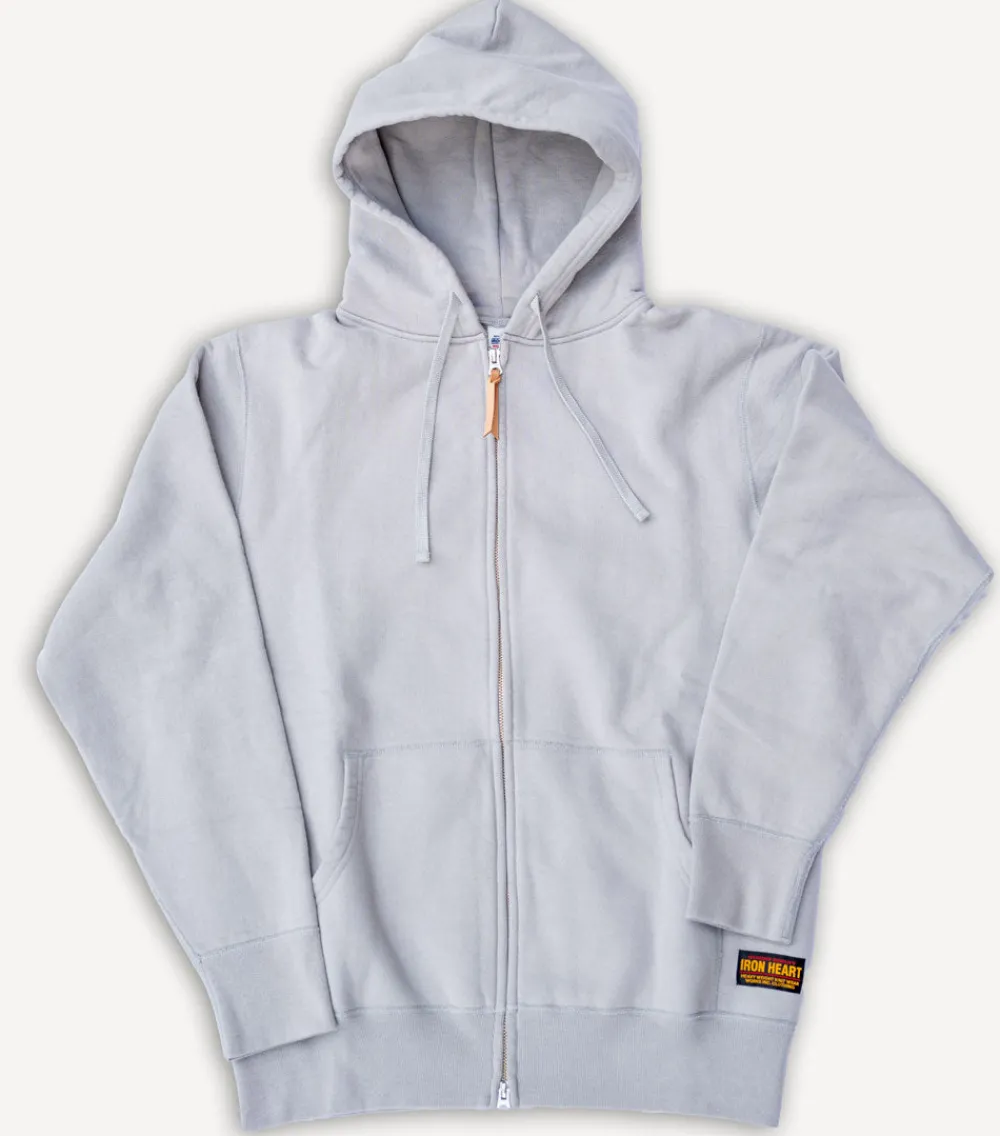 Iron Heart 14oz Ultra Heavyweight Loopwheel Cotton Zip Up Hoodie Grey> Pullover