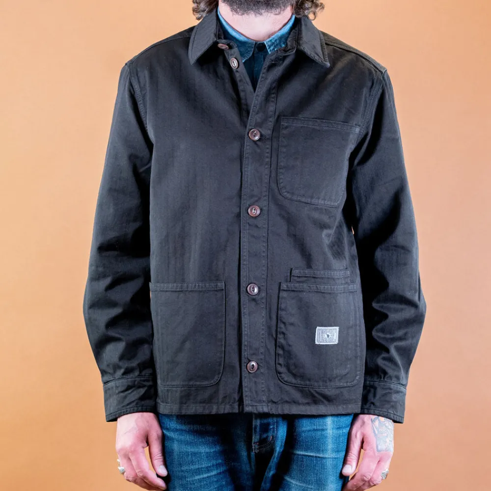 The Quartermaster P41 Utility Jacket Herringbone Black> Jacken