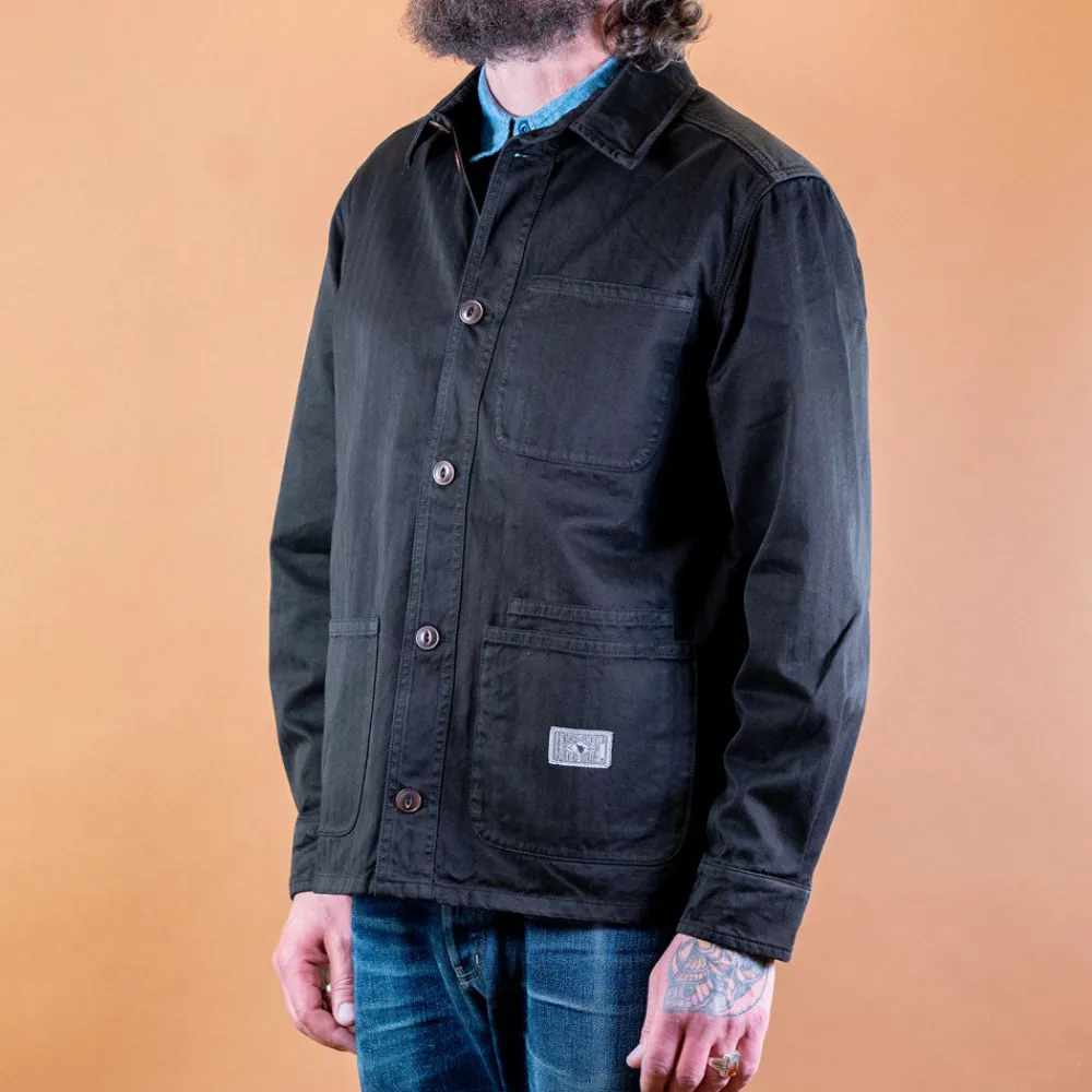 The Quartermaster P41 Utility Jacket Herringbone Black> Jacken