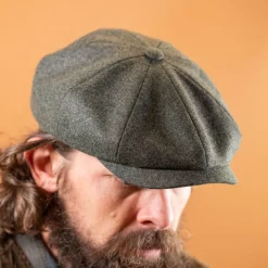 Stetson 8-Panel Newsboy Cap Dark Green> Mützen