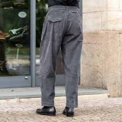 Universal Works Pleated Track Pant Cord Charcoal><noscript><img width=