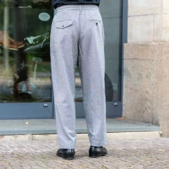 Universal Works Pleated Track Pant Leon Tweed Grey><noscript><img width=