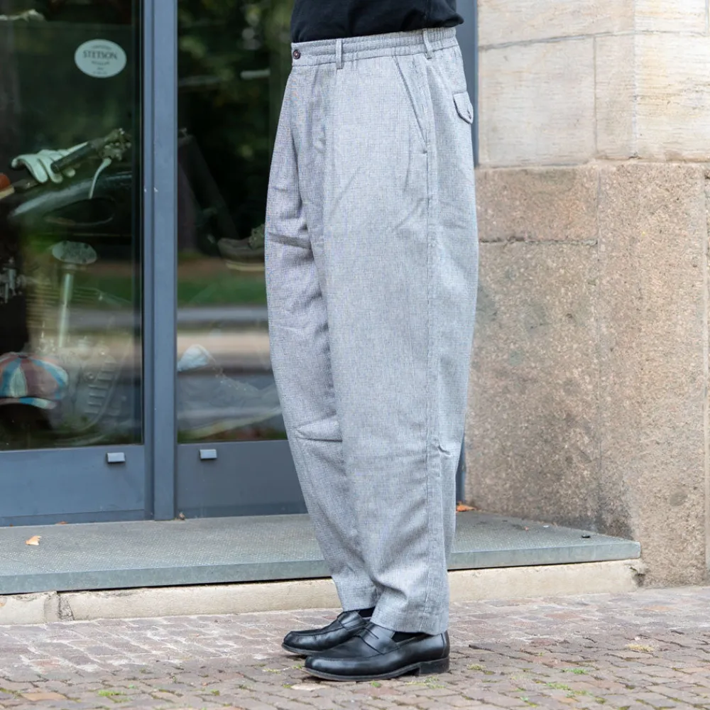 Universal Works Pleated Track Pant Leon Tweed Grey> Hosen