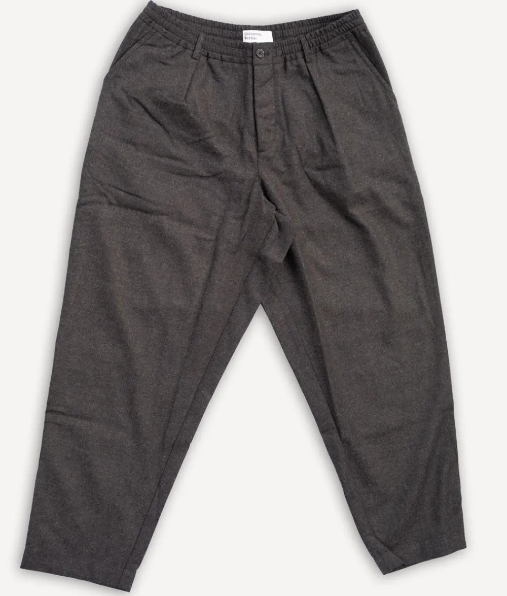 Universal Works Pleated Track Pant Upcycled Italian Tweed Brown> Hosen