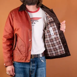 Hidden Aces Pollux Waxed Cotton Jacket K6109 Brick Red><noscript><img width=