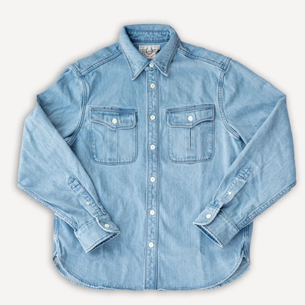Freenote Cloth Rancho Shirt Bleach Indigo Cord> Hemden