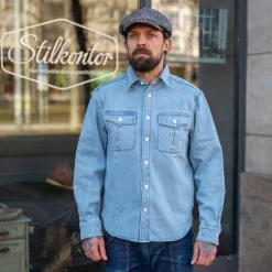 Freenote Cloth Rancho Shirt Bleach Indigo Cord> Hemden