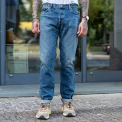 Edwin Regular Tapered Kurabo Red Selvedge 14oz Blue Mid Dark Used> Hosen