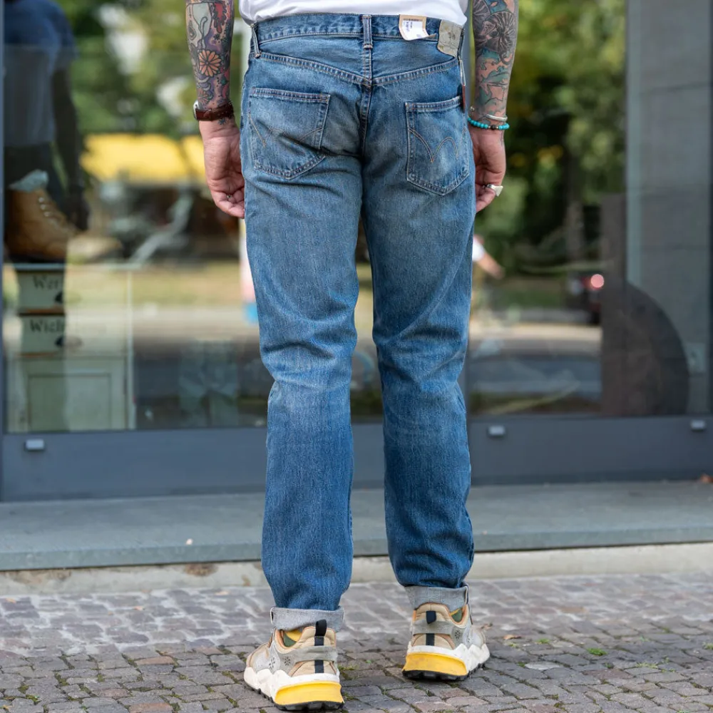 Edwin Regular Tapered Kurabo Red Selvedge 14oz Blue Mid Dark Used> Hosen