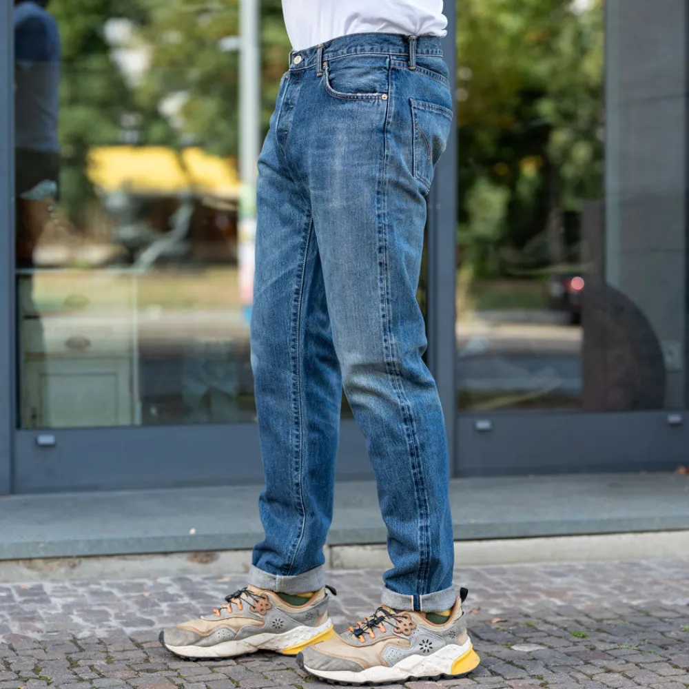 Edwin Regular Tapered Kurabo Red Selvedge 14oz Blue Mid Dark Used> Hosen