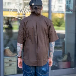 Hansen Reidar Loose Fit Short Sleeve Shirt Chocolate><noscript><img width=