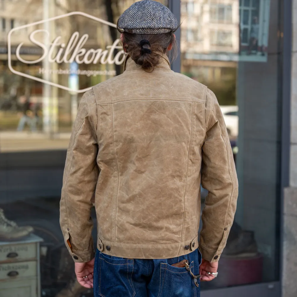 Freenote Cloth Riders Jacket Waxed Canvas Tobacco Brown RJ-1> Jacken