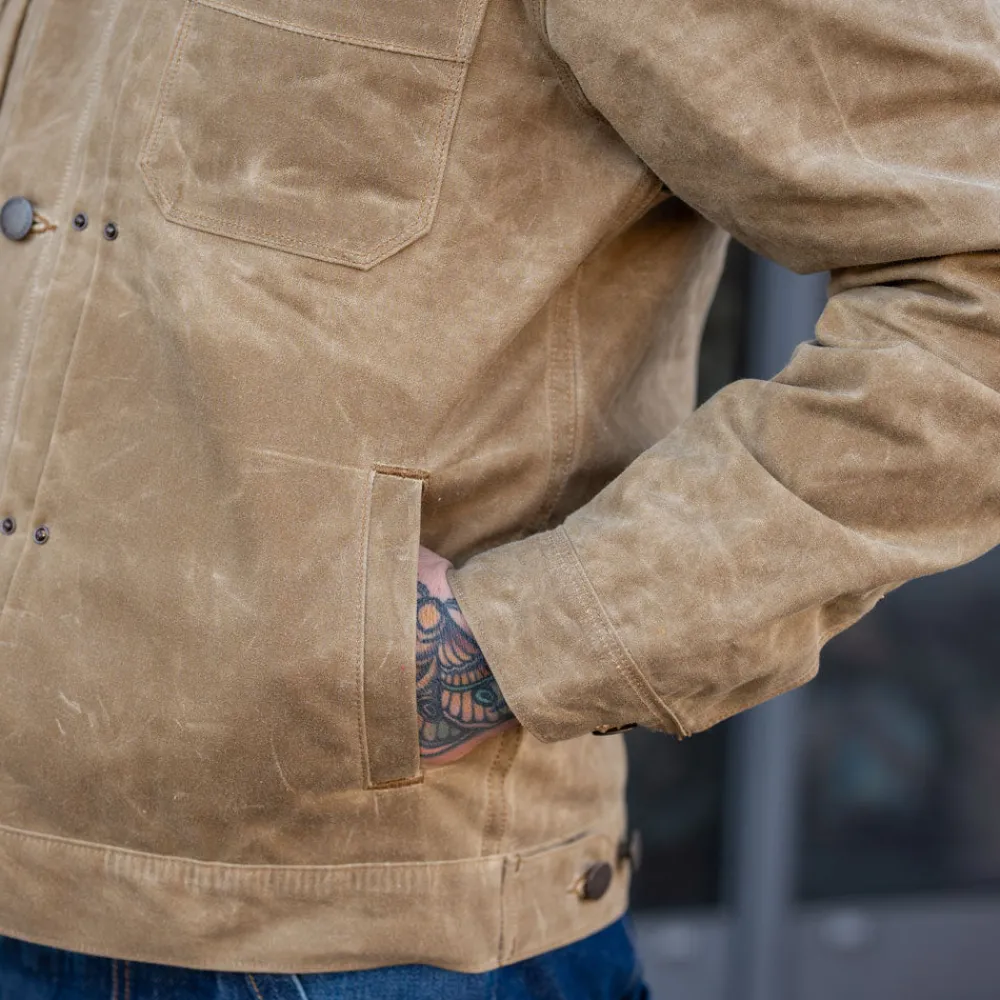 Freenote Cloth Riders Jacket Waxed Canvas Tobacco Brown RJ-1> Jacken