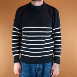 Heimat Qualitätsprodukte Rugby Crew Neck Ink/Seashell> Pullover