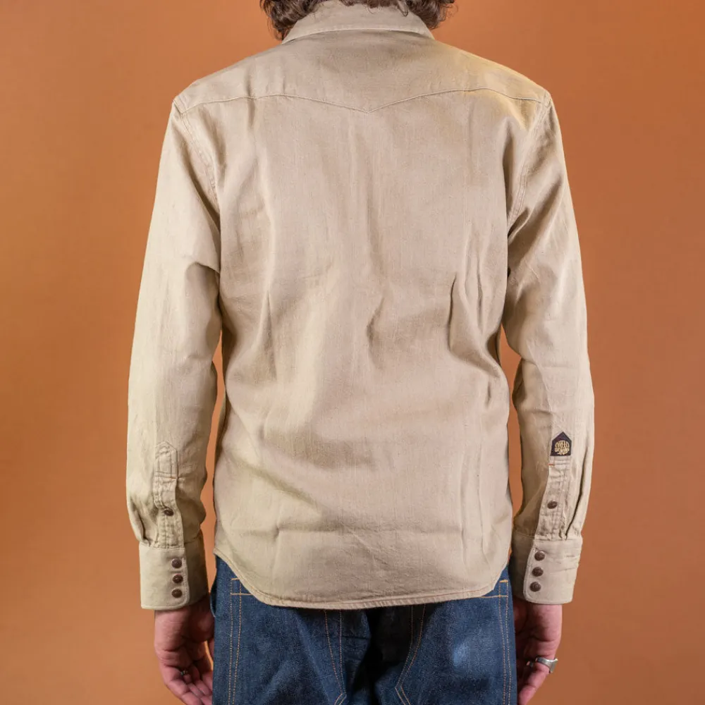 Indigofera Ryman Carson Denim 7,6oz Beige> Hemden
