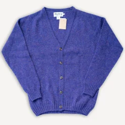 Harley of Scotland Saddle Shoulder V Cardigan Royal Violett> Pullover