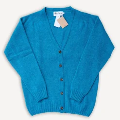 Harley of Scotland Saddle Shoulder V Cardigan Pennan Bay> Pullover