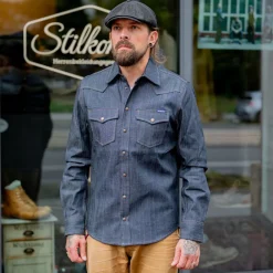 Blaumann Schmales Jeanshemd dunkelblau 8oz.> Hemden