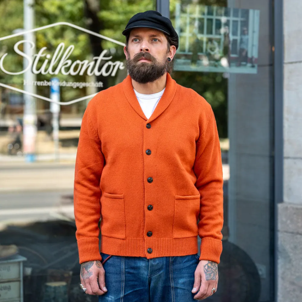 GRP Shawl Collar Cardigan Orange> Jacken