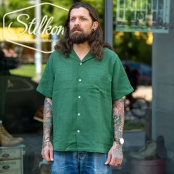 Portuguese Flannel Shirt Shortsleeve Grain Green> Hemden