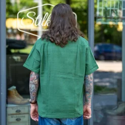 Portuguese Flannel Shirt Shortsleeve Grain Green><noscript><img width=