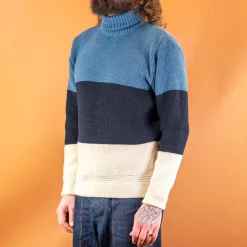 Heimat Qualitätsprodukte Signal Rollkragen Pullover Seashell/Ink/Trail Blue> Pullover