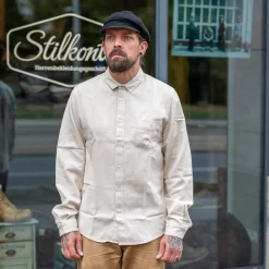 About Companions Simon Shirt Eco Flannel Light Sand> Hemden