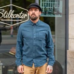 About Companions Simon Shirt Eco Flannel Ocean> Hemden
