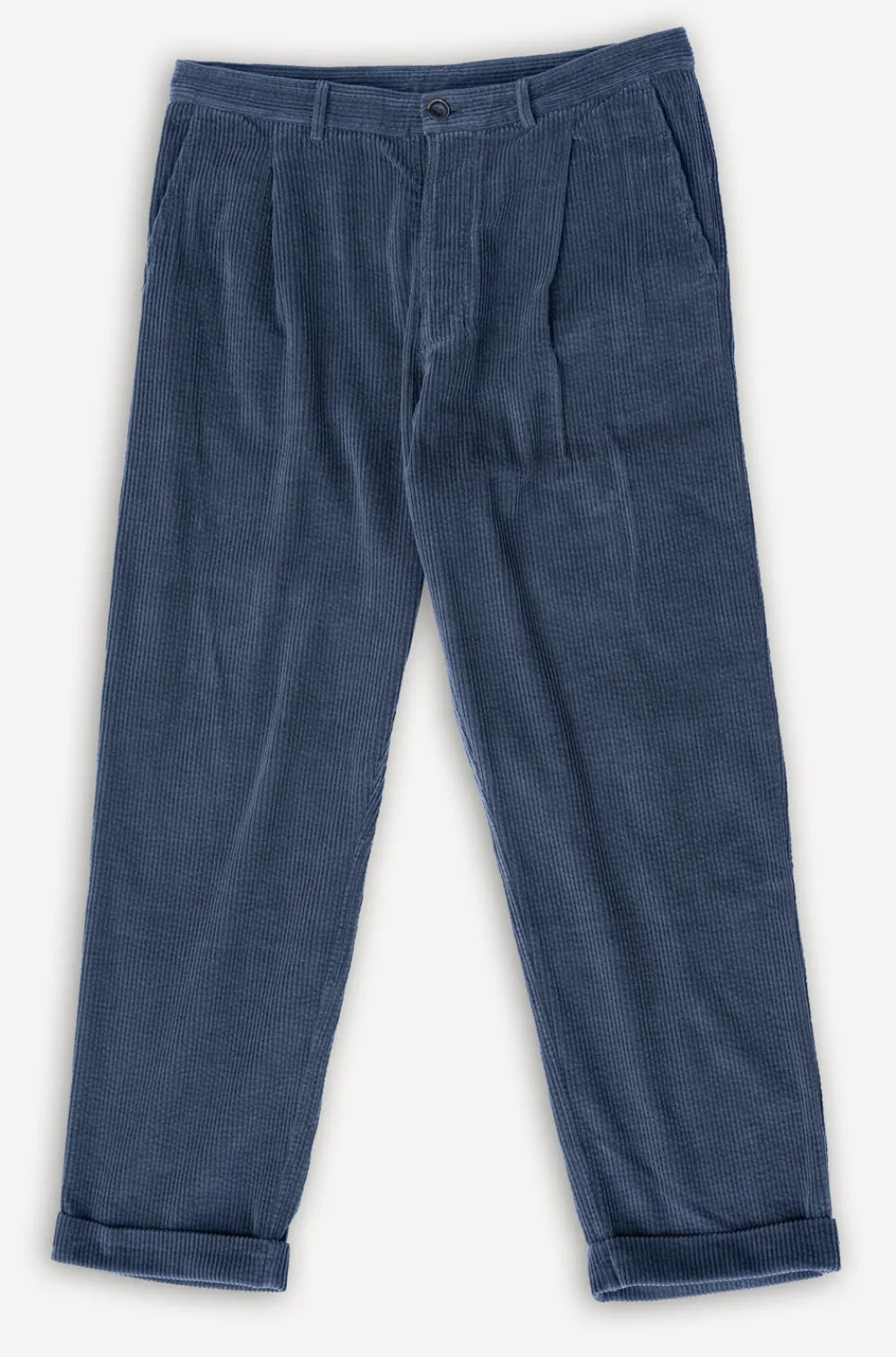 Hansen Sune Pleated Wide Cut Trousers Dusty Navy> Hosen