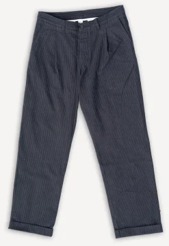Hansen Sune Pleated Wide Cut Trousers Black Pin> Hosen