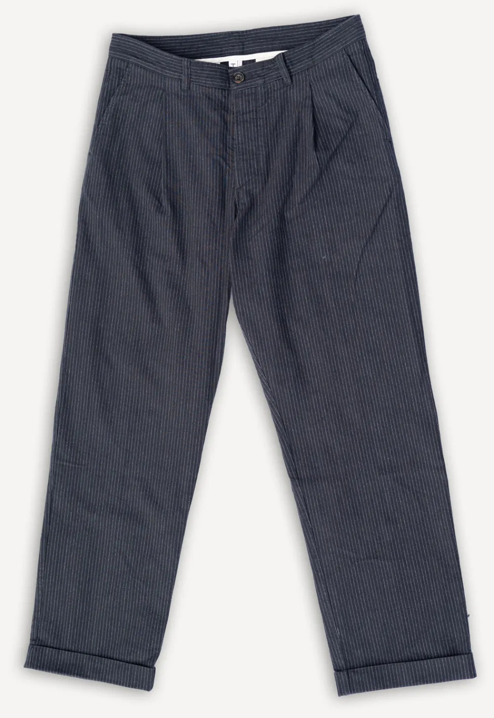 Hansen Sune Pleated Wide Cut Trousers Black Pin> Hosen