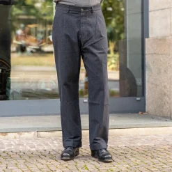 Hansen Sune Pleated Wide Cut Trousers Black Pin> Hosen