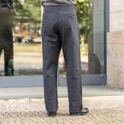 Hansen Sune Pleated Wide Cut Trousers Black Pin><noscript><img width=