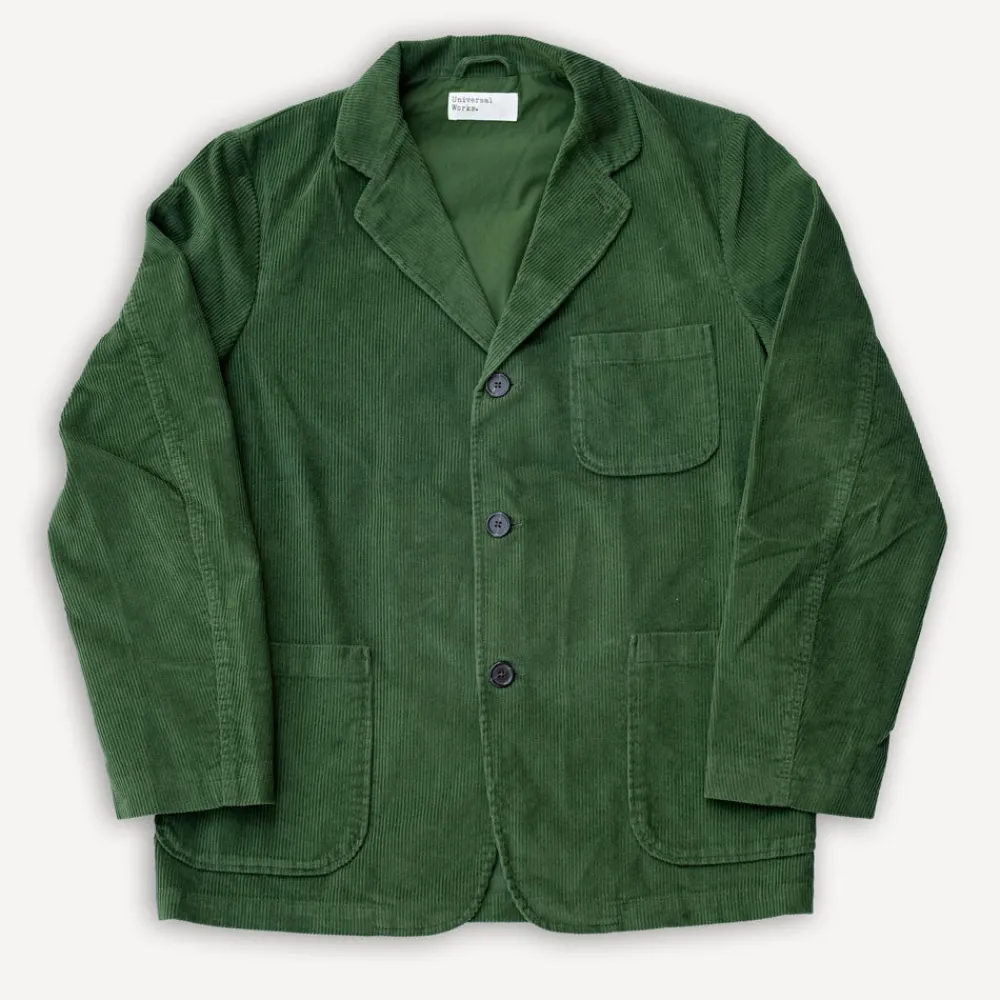 Universal Works Three Button Jacket Cord Green> Jacken