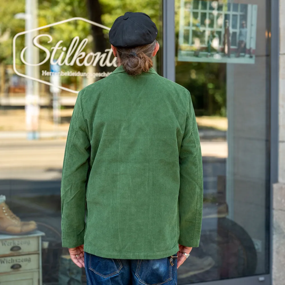 Universal Works Three Button Jacket Cord Green> Jacken