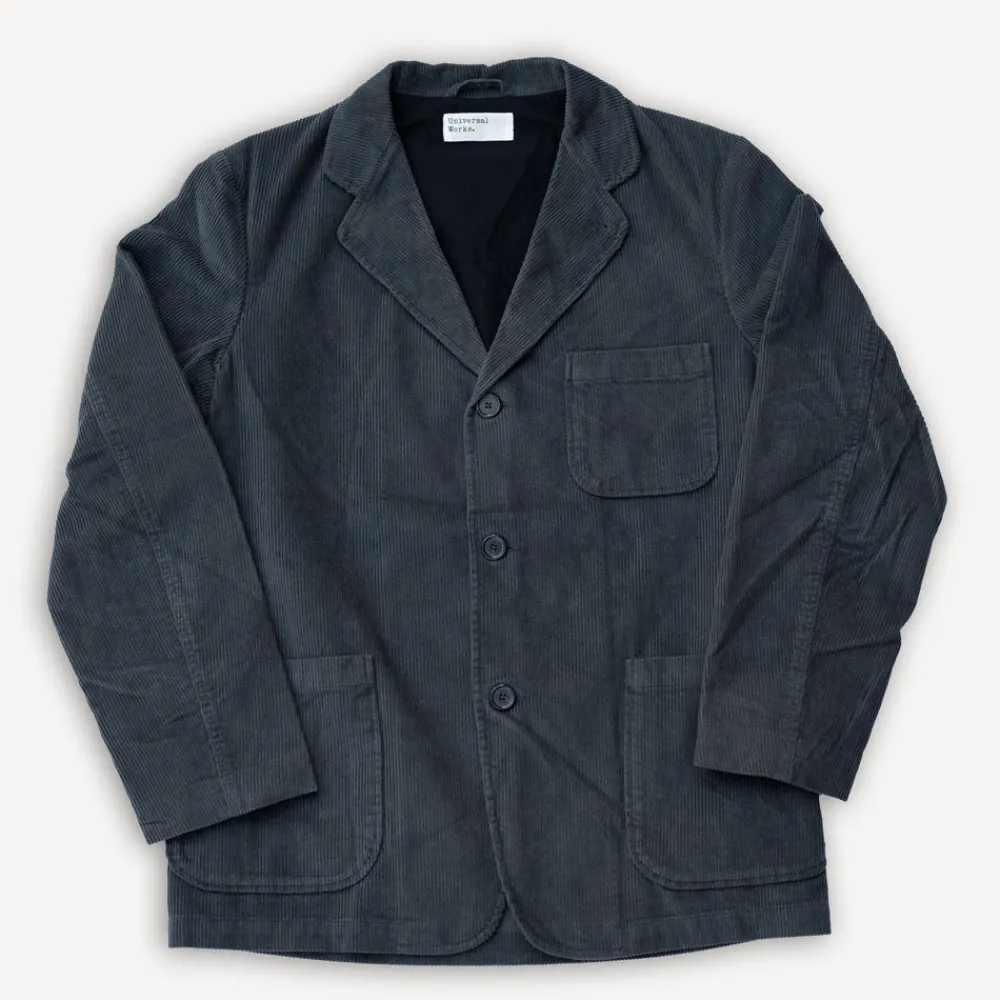 Universal Works Three Button Jacket Cord Charcoal> Jacken