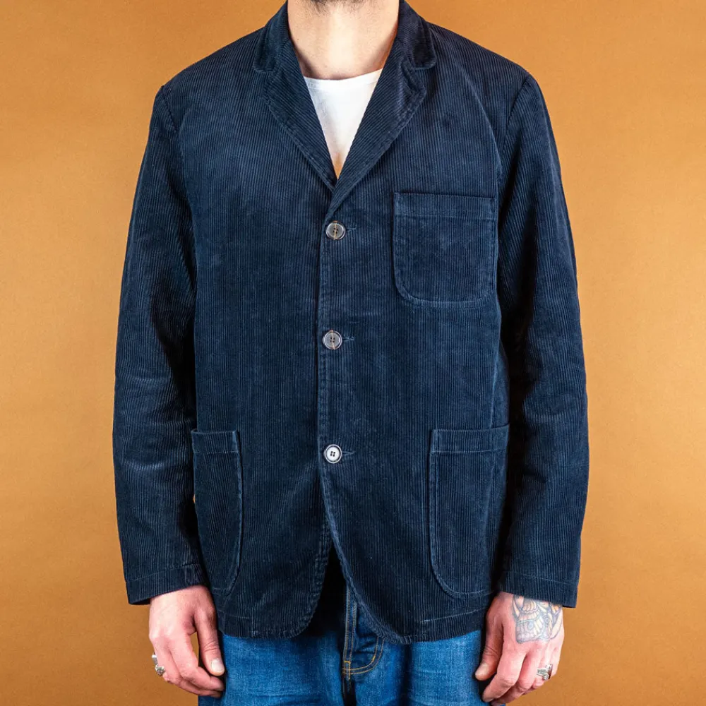 Universal Works Three Button Jacket Cord Navy> Jacken