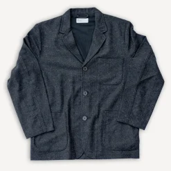 Universal Works Three Button Jacket Salt/Pepper Tweed Black> Jacken