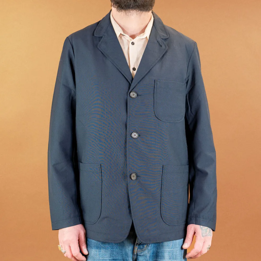 Universal Works Three Button Jacket Tropical Suiting Navy> Jacken