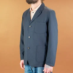 Universal Works Three Button Jacket Tropical Suiting Navy> Jacken