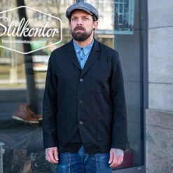 Universal Works Three Button Jacket Valencia Cotton Black> Jacken