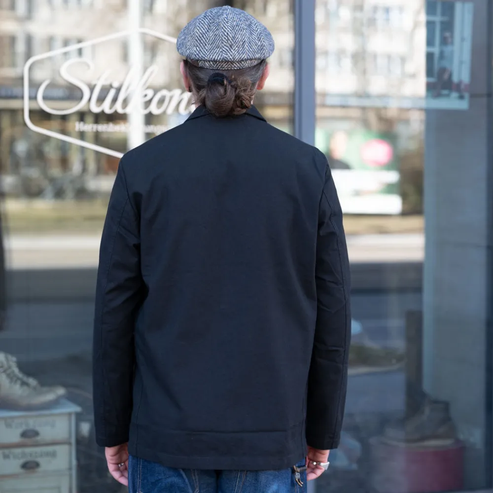 Universal Works Three Button Jacket Valencia Cotton Black> Jacken