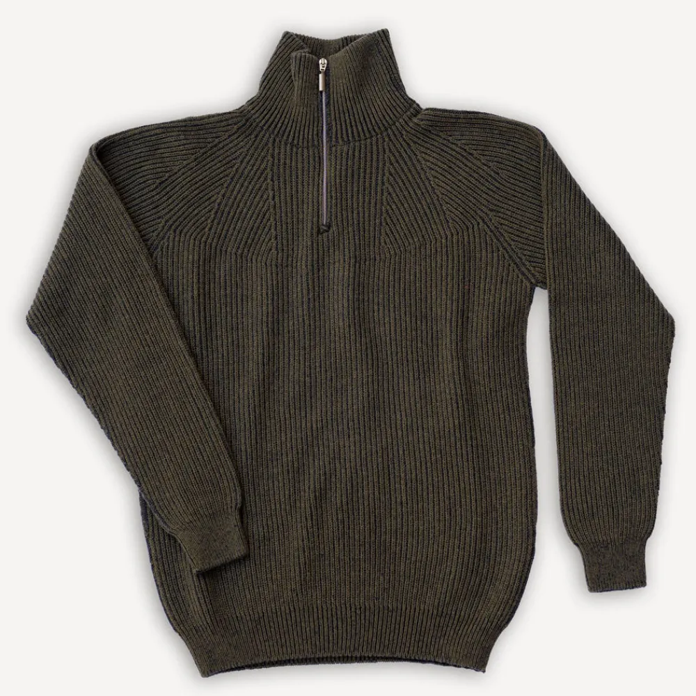 Seldom Troyer Merinowolle Olive> Pullover